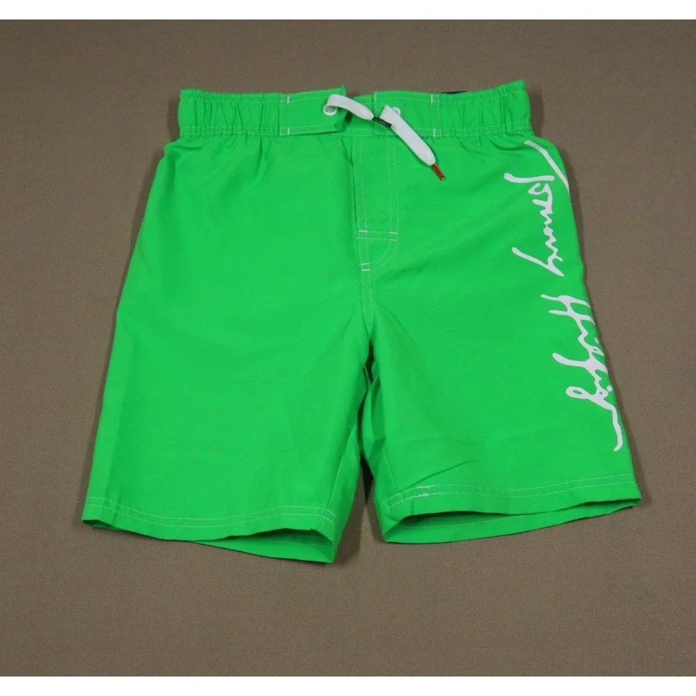 Tommy Hilfiger Kids Tommy Script Graphic Boardshorts - Green -‎ Size Medium